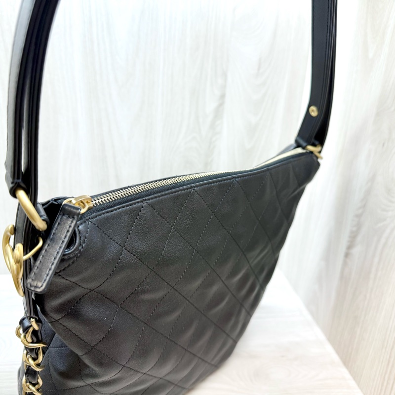 CHANEL黑牛皮HOBO BAG 兩用包AS5517-8