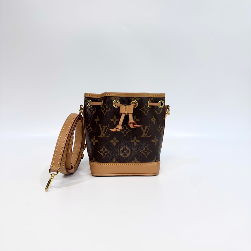 🥨超優惠路易威登小水桶LV原花Nano Noe束口水桶包M81266-2