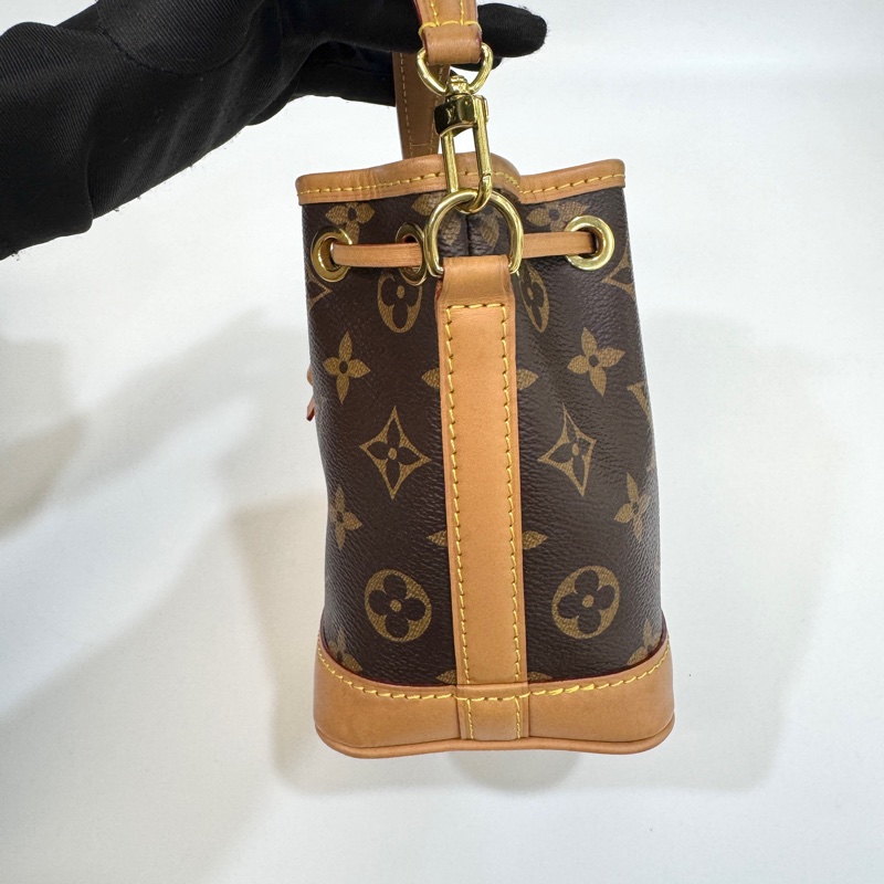 🥨超優惠路易威登小水桶LV原花Nano Noe束口水桶包M81266-12