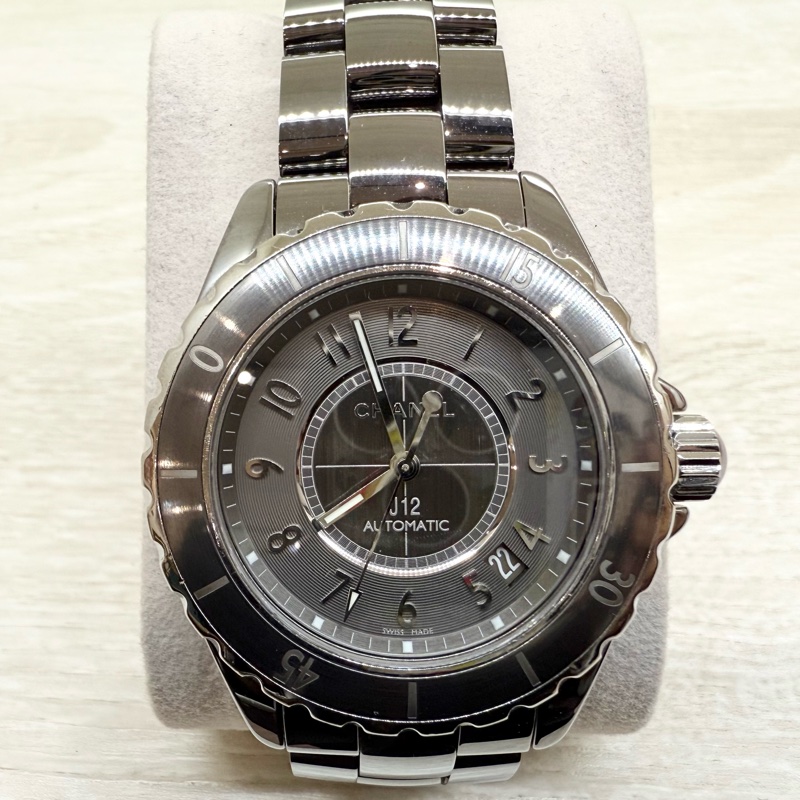 CHANEL銀灰色錶面38MM J12-0