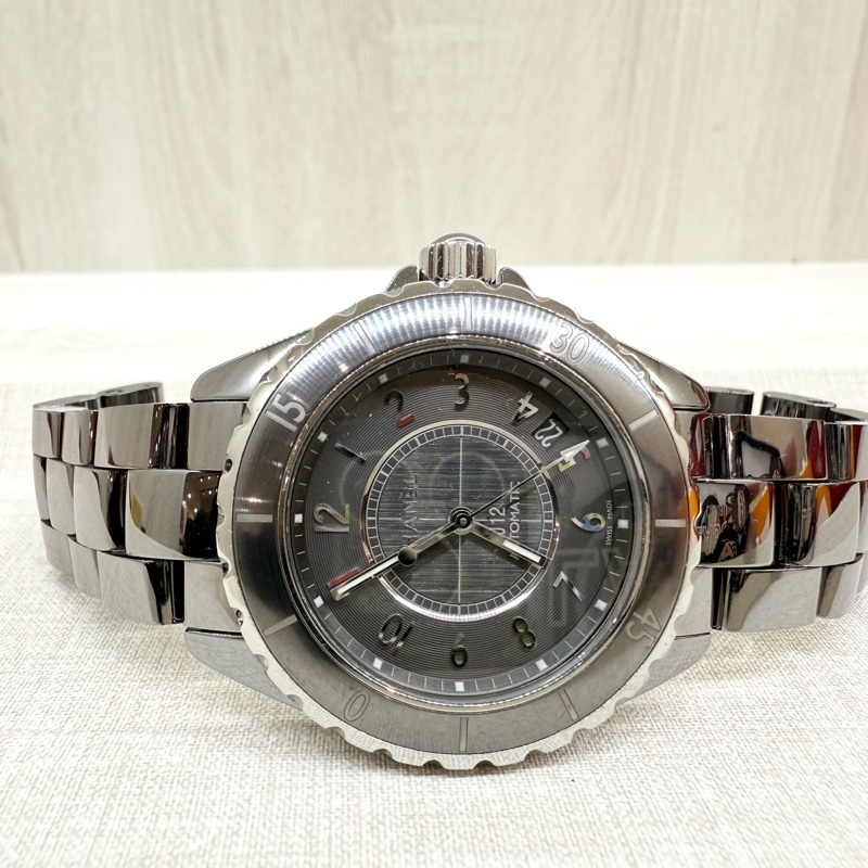CHANEL銀灰色錶面38MM J12-2