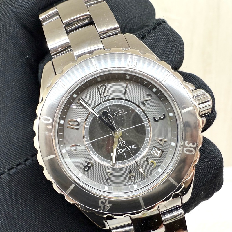 CHANEL銀灰色錶面38MM J12-10