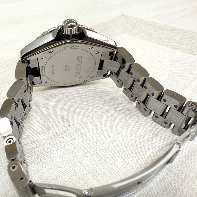 CHANEL銀灰色錶面38MM J12-13