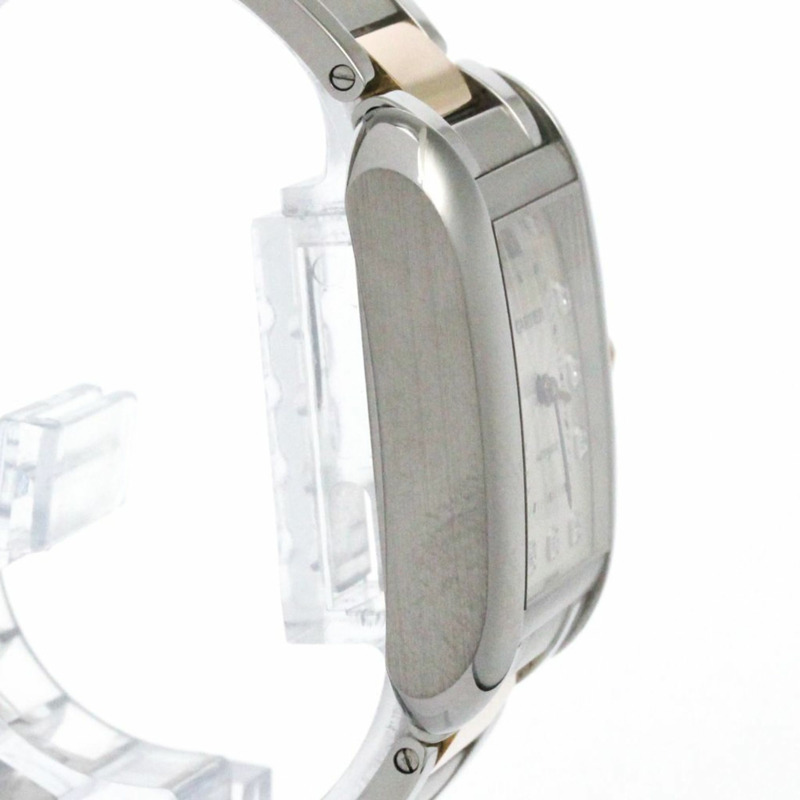 卡地亞 Tank Anglaise LM 鑲鑽 18K 玫瑰金精鋼男女通用腕錶 WT100025-7