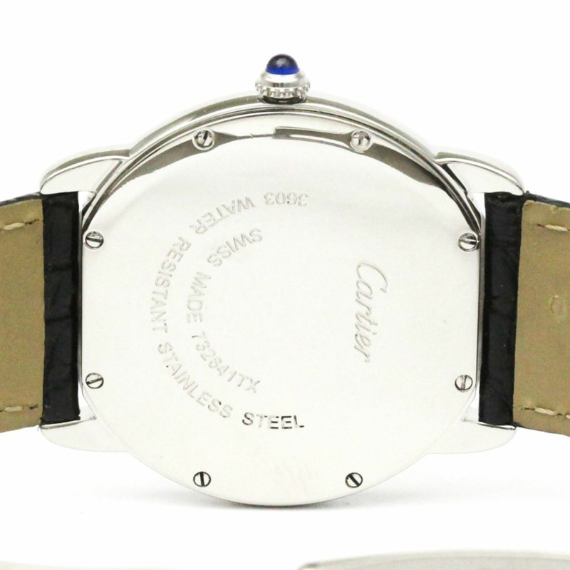 卡地亞 Ronde Solo LM 精鋼皮革石英男士腕錶 W6700255 拋光-6