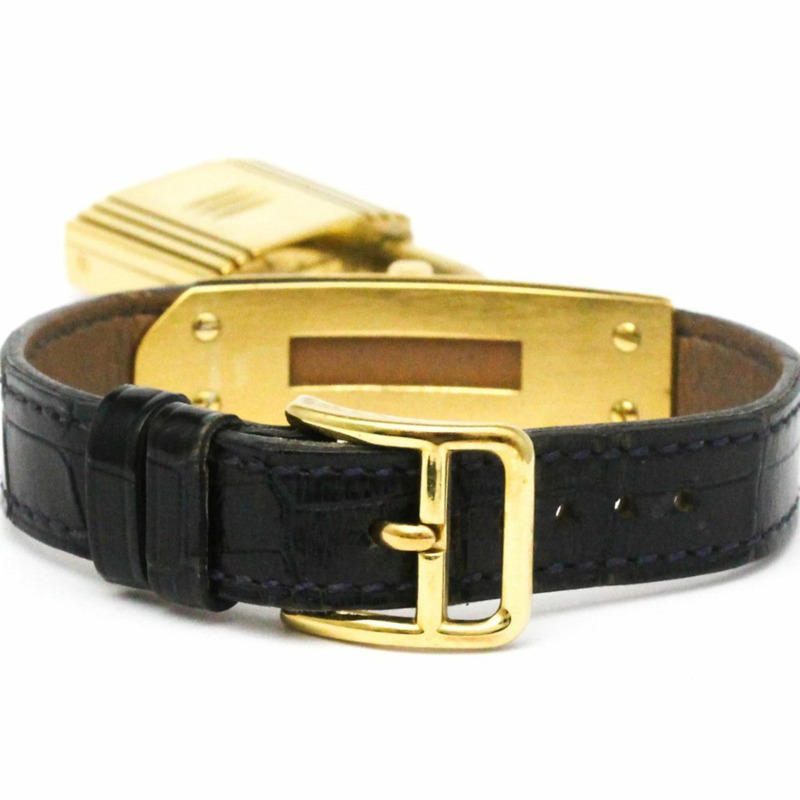 愛馬仕 Kelly 女士腕錶，鍍金皮革錶帶，石英機芯-4