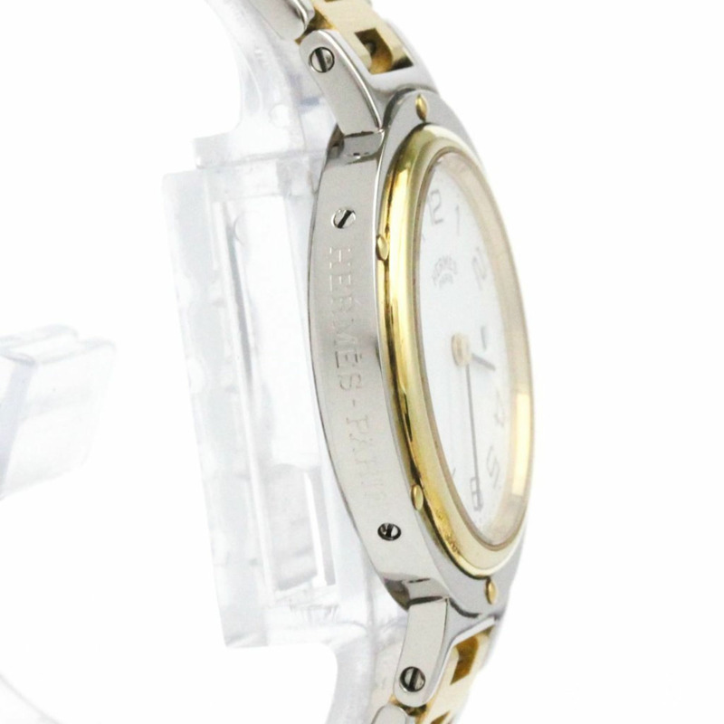 愛馬仕 Clipper 鍍金鋼石英女士腕錶 CL4.220 拋光-7