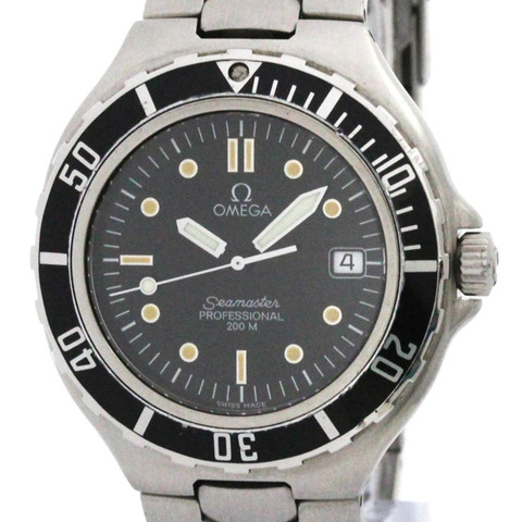 歐米茄海馬系列專業200公尺精鋼石英男士腕錶（拋光）