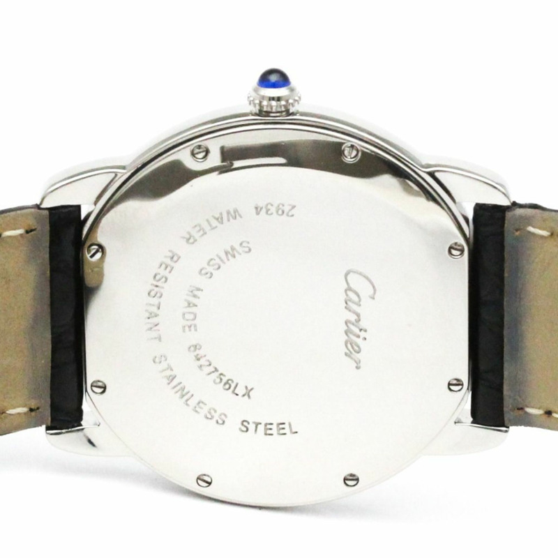 卡地亞 Ronde Solo LM 精鋼皮革石英男士腕錶 W6700255 拋光-5