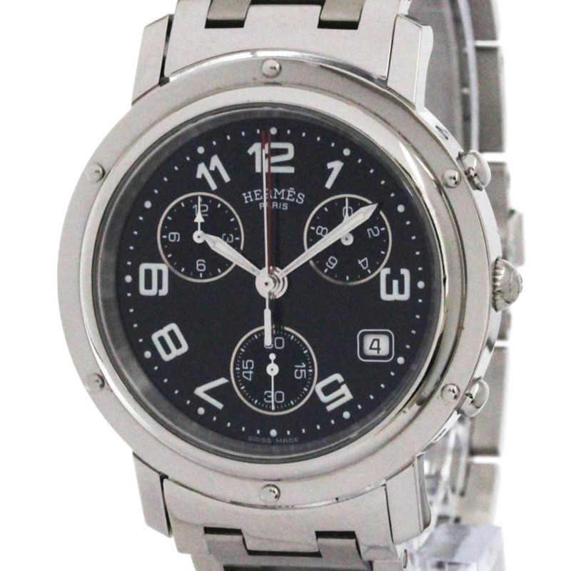 愛馬仕 Clipper 計時石英男士腕錶 CL1.910 拋光-0