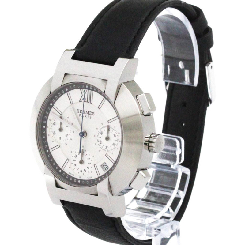 愛馬仕 Nomade 計時碼錶 精鋼自動石英男士腕錶 NO1.910 拋光-1