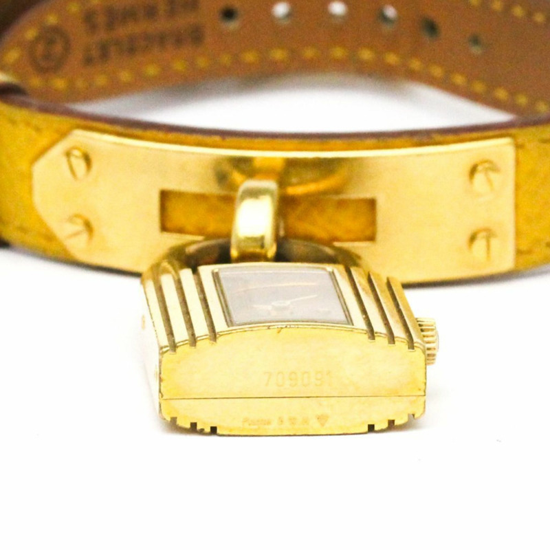 愛馬仕 Kelly 女士腕錶，鍍金皮革錶帶，石英機芯-5