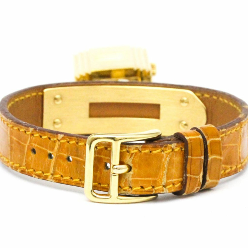 愛馬仕 Kelly 女士腕錶，鍍金皮革錶帶，石英機芯-4