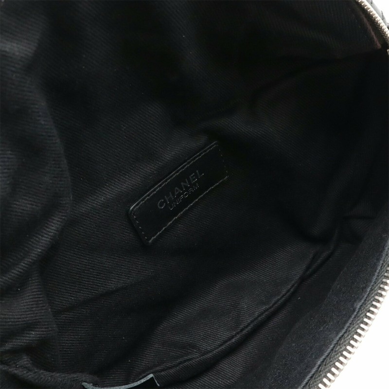 香奈兒 Matelasse 腰包，貼身腰包，非賣品，員工專用，皮革，黑色-7