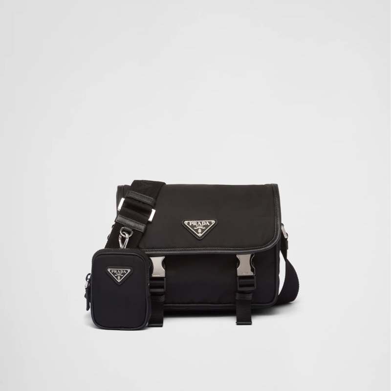 Prada Re-Nylon 及 Saffiano 皮革肩背袋 (小款）-0