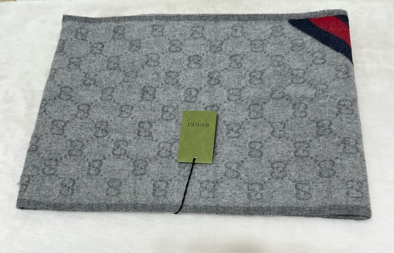 GUCCI 經典 滿版 雙 G  #全新 #全新 #全新 爆款 長圍巾-4