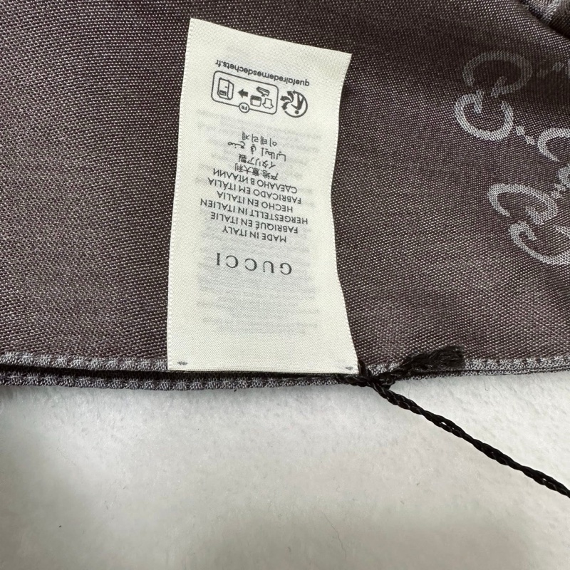 GUCCI 灰 咖  雙面 雙色 滿版 雙 G 全新 爆款 雙面 雙色 長圍巾-8