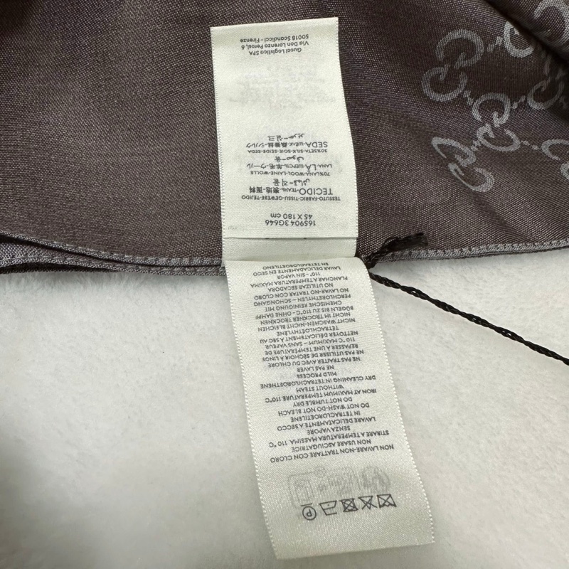 GUCCI 灰 咖  雙面 雙色 滿版 雙 G 全新 爆款 雙面 雙色 長圍巾-9