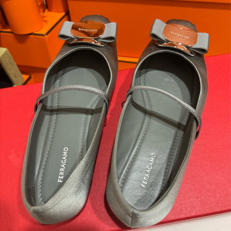 Salvatore Ferragamo 菲拉格慕絲綢面蝴蝶芭蕾平底鞋 🩰 尺寸37-1
