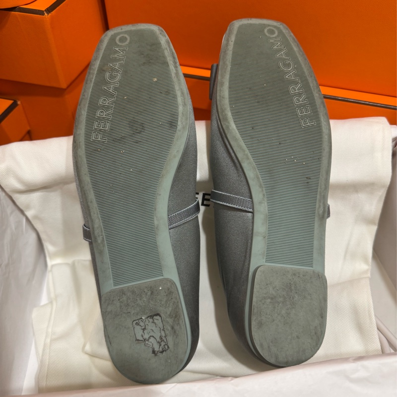 Salvatore Ferragamo 菲拉格慕絲綢面蝴蝶芭蕾平底鞋 🩰 尺寸37-4