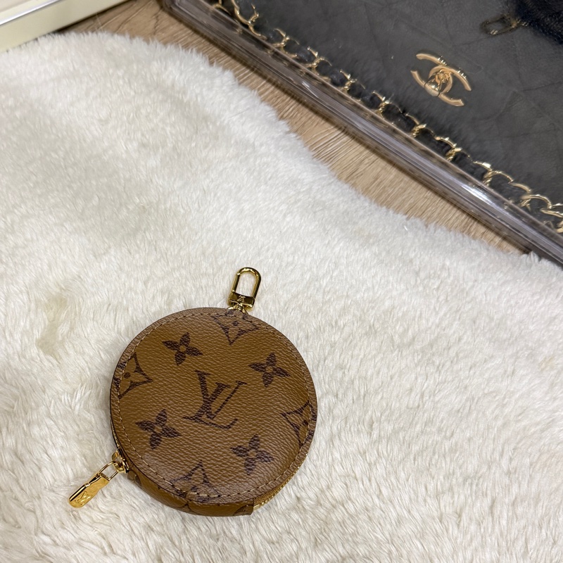 免鑑定費至12/31🉐未使用95新✨LV晶片款Louis vuitton可掛式拉鍊零錢包 掛飾 配件 老花-2