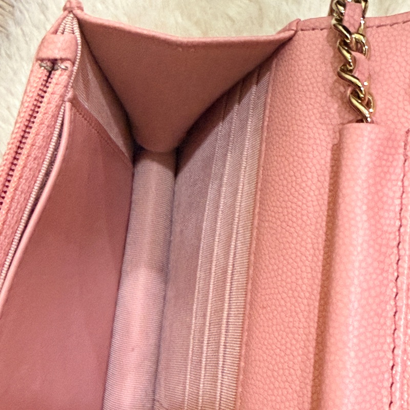 賣三天到12/20下架🔥好用又很美的💓CHANEL WOC香奈兒 荔枝牛皮 粉色 斜背包-27