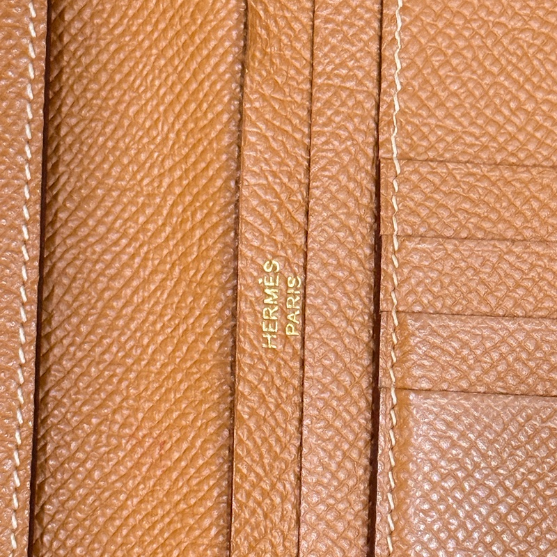 整體乾淨8成新✨HERMES 金棕金 Bearn H中夾 短夾-18