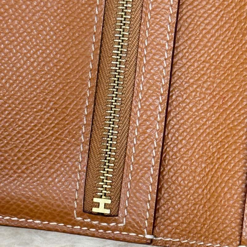 整體乾淨8成新✨HERMES 金棕金 Bearn H中夾 短夾-20