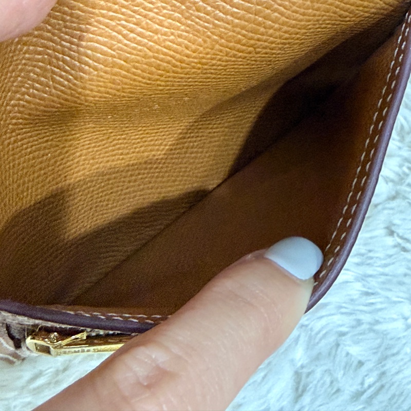 整體乾淨8成新✨HERMES 金棕金 Bearn H中夾 短夾-23