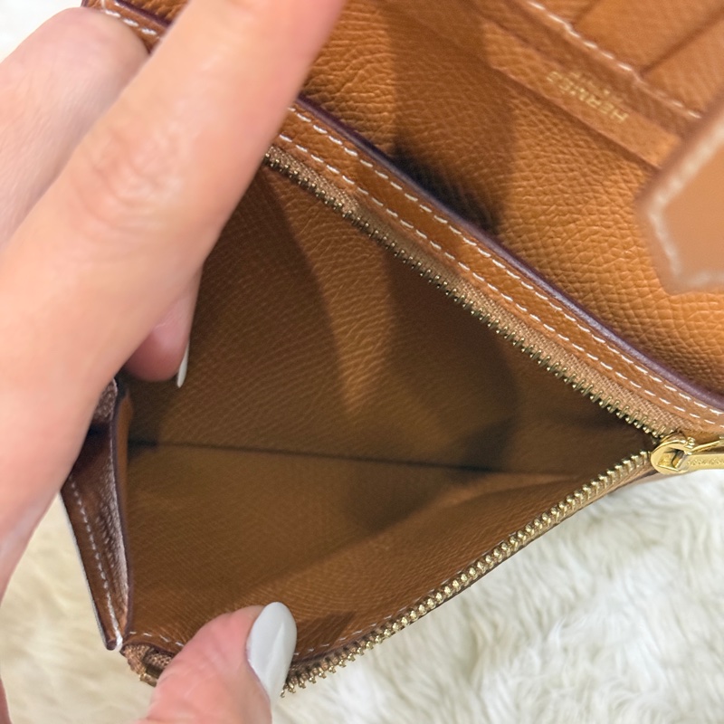 整體乾淨8成新✨HERMES 金棕金 Bearn H中夾 短夾-27