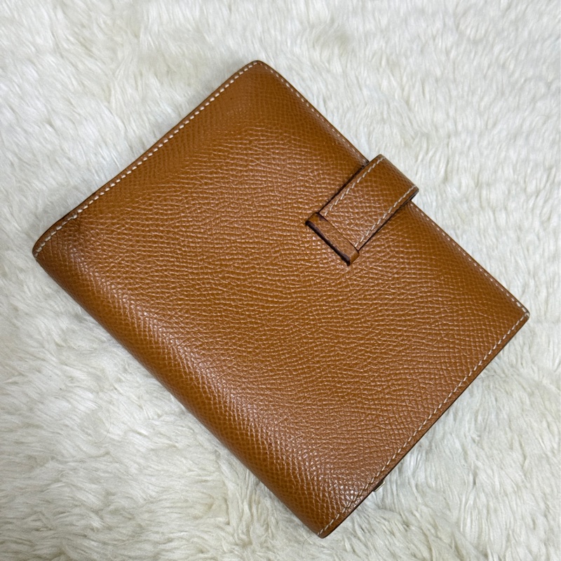 整體乾淨8成新✨HERMES 金棕金 Bearn H中夾 短夾-31