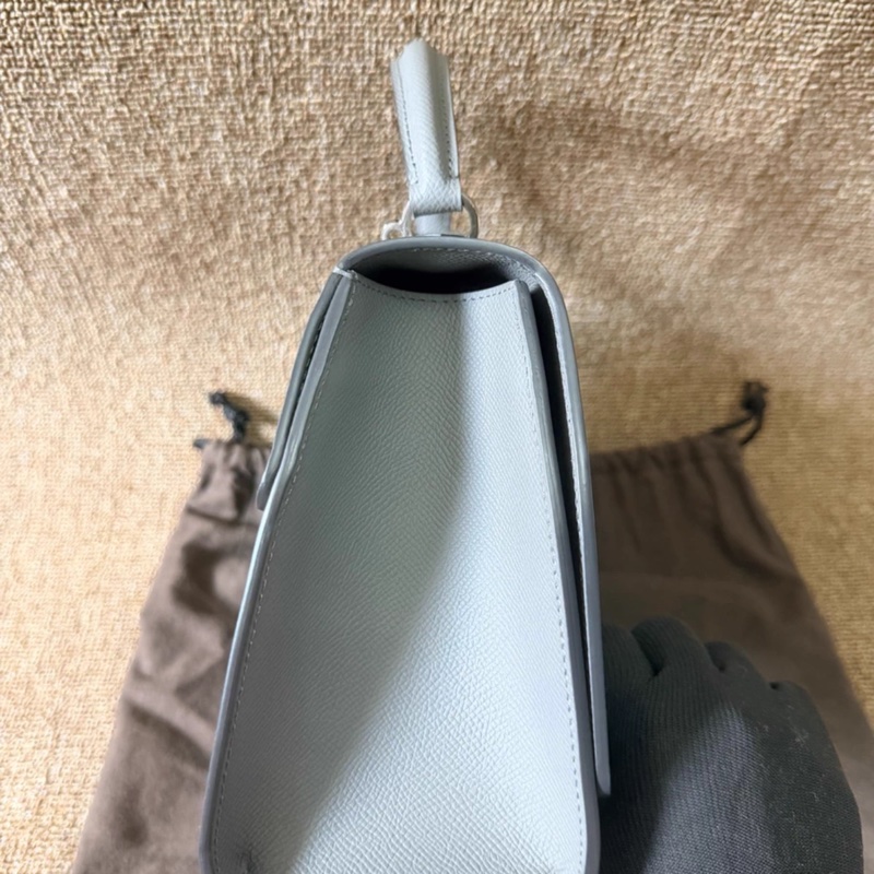 MOYNAT莫奈～Rejane～灰綠色銀扣皮革手提肩背包～經典百搭 非常值得入手的一款包包～尺寸26*10*18cm-3