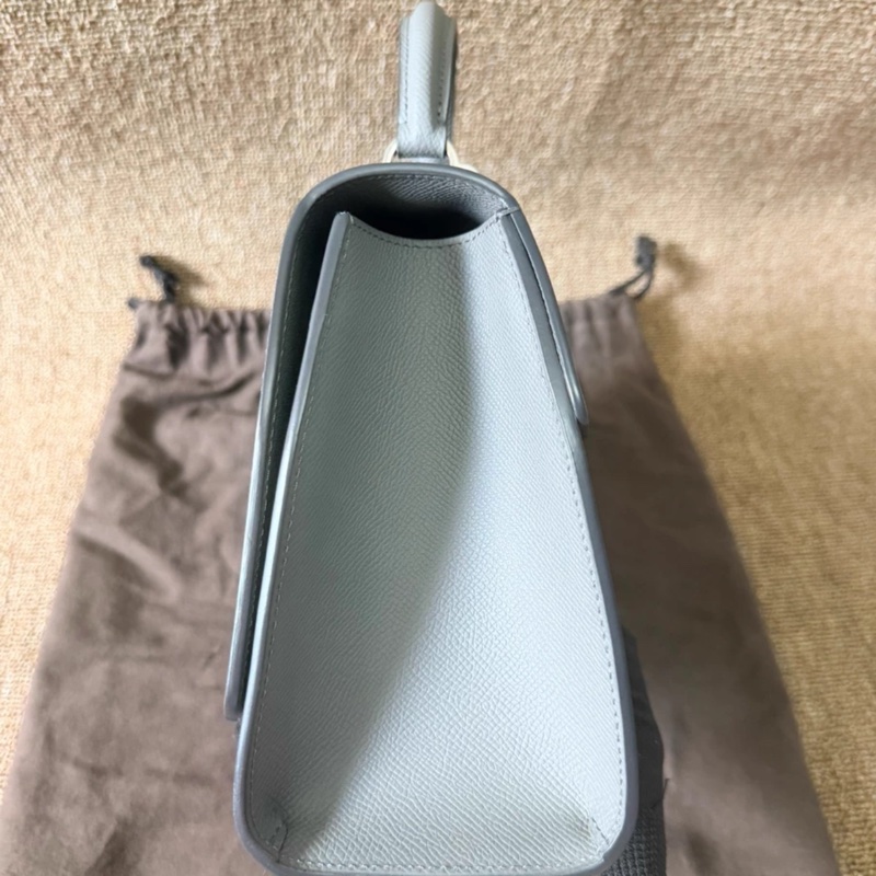 MOYNAT莫奈～Rejane～灰綠色銀扣皮革手提肩背包～經典百搭 非常值得入手的一款包包～尺寸26*10*18cm-4