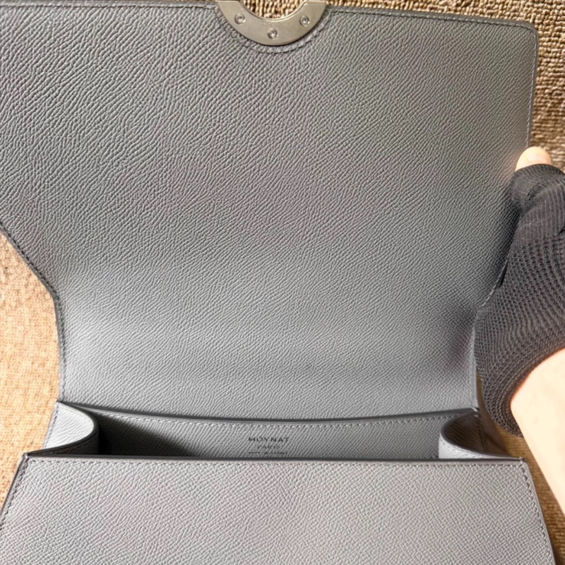 MOYNAT莫奈～Rejane～灰綠色銀扣皮革手提肩背包～經典百搭 非常值得入手的一款包包～尺寸26*10*18cm-5