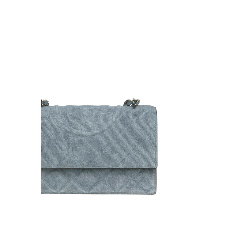 Small Fleming Denim-Print Suede 鏈條袋/斜揹袋-1