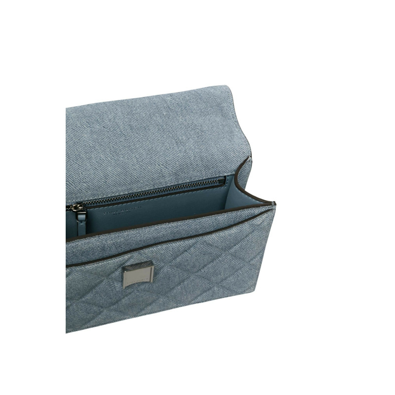 Small Fleming Denim-Print Suede 鏈條袋/斜揹袋-2