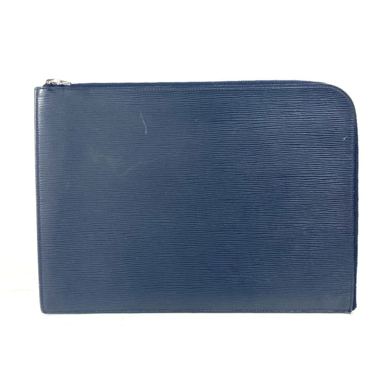 路易威登 M58820 Epi Pochette Jour GM 第二手拿包 L 型拉鍊手拿包 皮革 男女 藍色-0