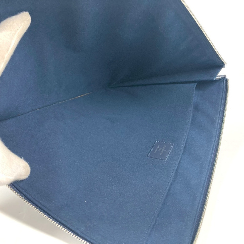 路易威登 M58820 Epi Pochette Jour GM 第二手拿包 L 型拉鍊手拿包 皮革 男女 藍色-7