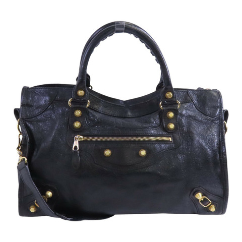 BALENCIAGA 羊皮皮革Giant City金扣手挽肩背兩用袋
