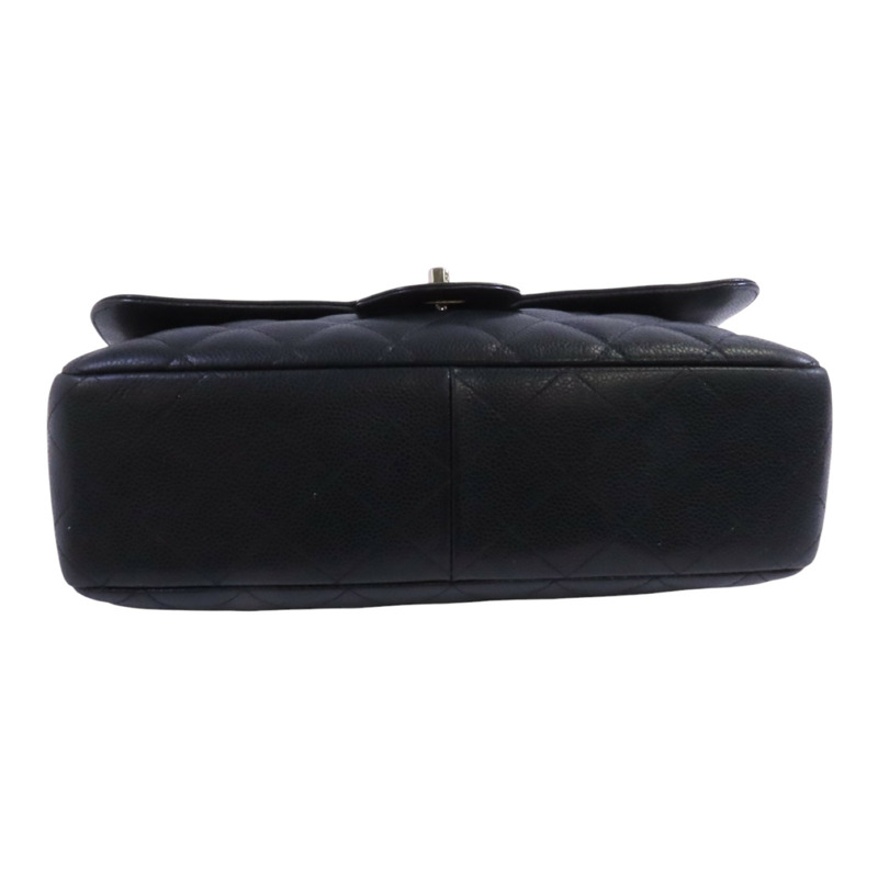 CHANEL 牛皮皮革Large Classic銀扣鏈帶肩背袋-3