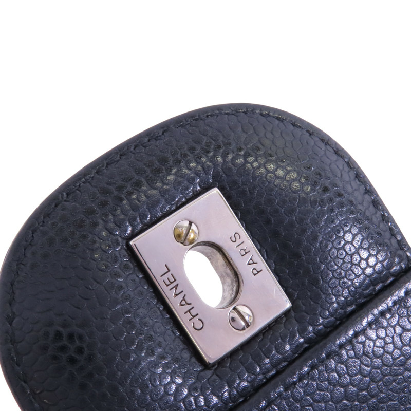 CHANEL 牛皮皮革Large Classic銀扣鏈帶肩背袋-8