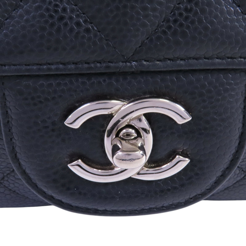 CHANEL 牛皮皮革Large Classic銀扣鏈帶肩背袋-9