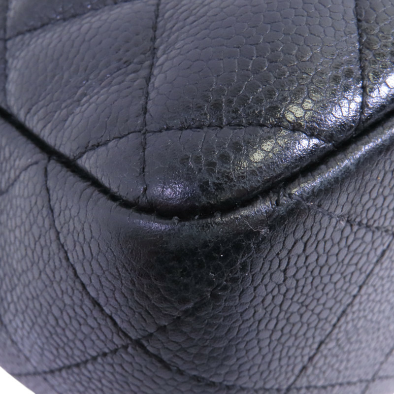 CHANEL 牛皮皮革Large Classic銀扣鏈帶肩背袋-13