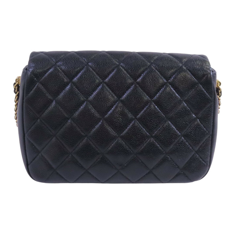 CHANEL 牛皮皮革Chain Shoulder Bag金扣鏈帶肩背袋-1