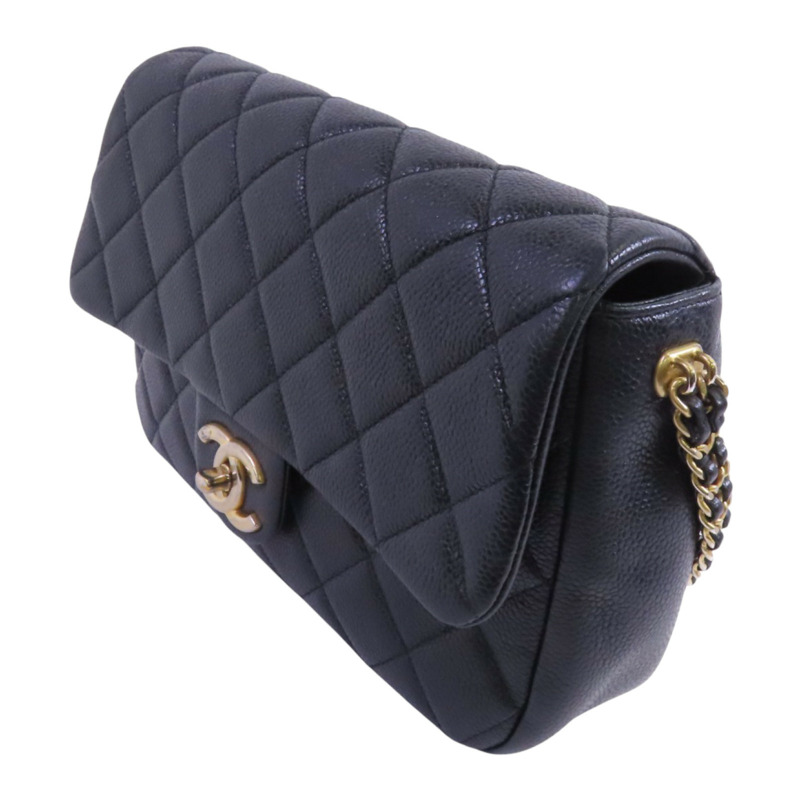 CHANEL 牛皮皮革Chain Shoulder Bag金扣鏈帶肩背袋-2