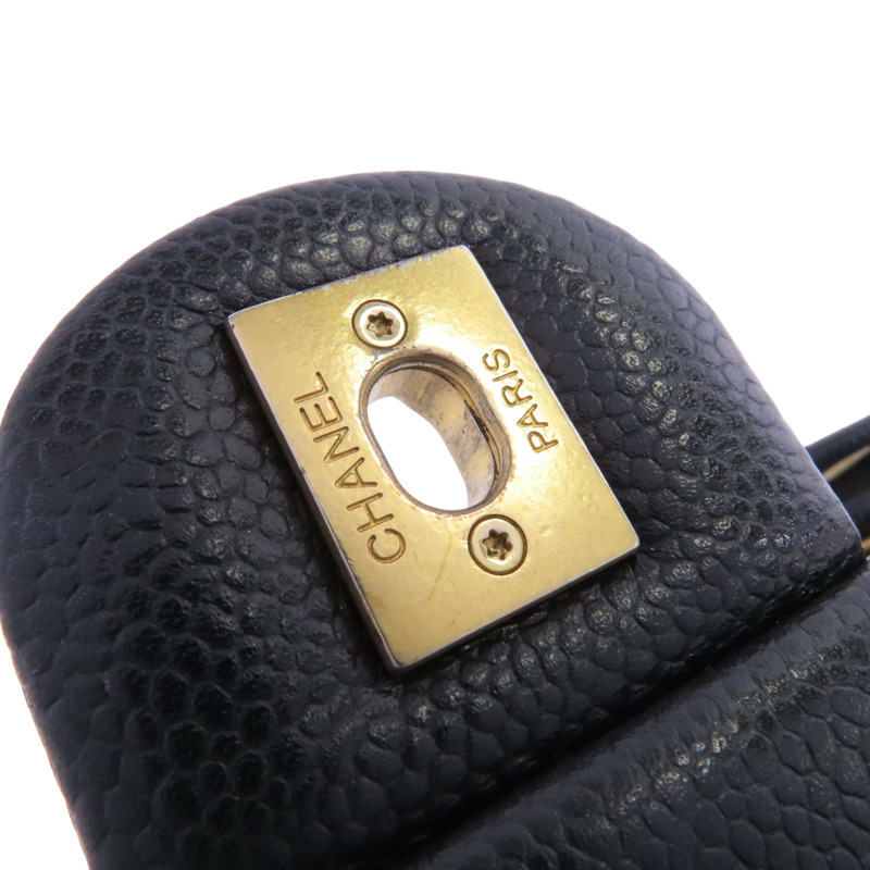 CHANEL 牛皮皮革Chain Shoulder Bag金扣鏈帶肩背袋-9