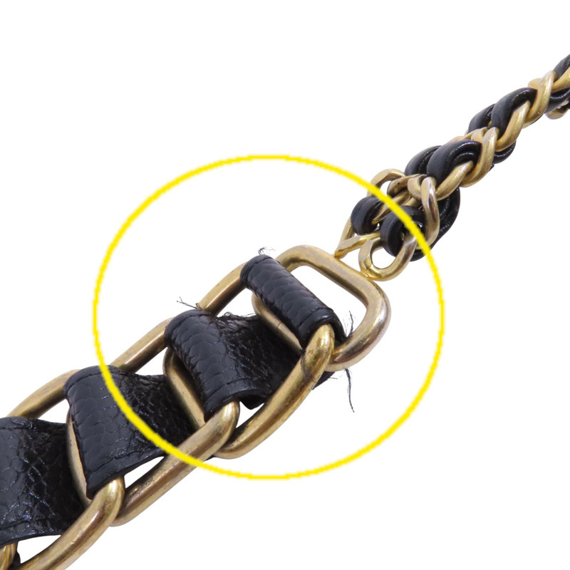 CHANEL 牛皮皮革Chain Shoulder Bag金扣鏈帶肩背袋-17