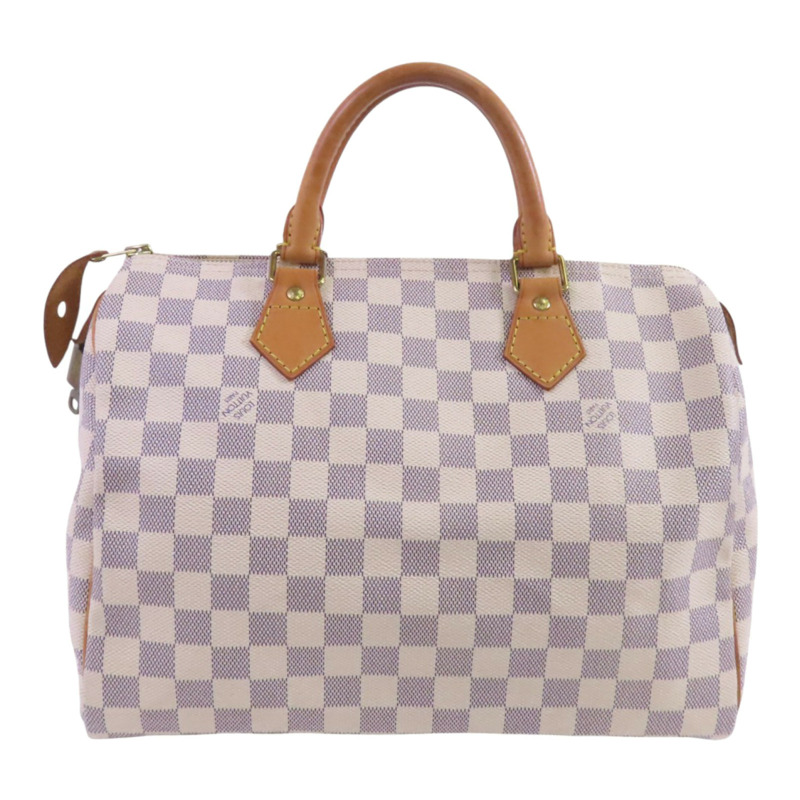 LOUIS VUITTON Damier Azur Speedy 30金扣手挽袋-1