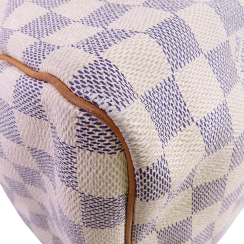LOUIS VUITTON Damier Azur Speedy 30金扣手挽袋-10