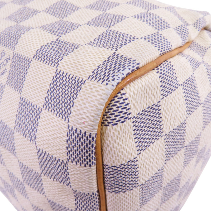 LOUIS VUITTON Damier Azur Speedy 30金扣手挽袋-11